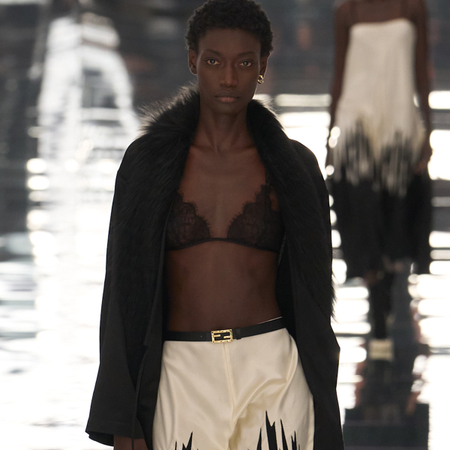 Photos of models walking down the runway at the Fendi Spring Summer 2027 show during Milan Fashion Week