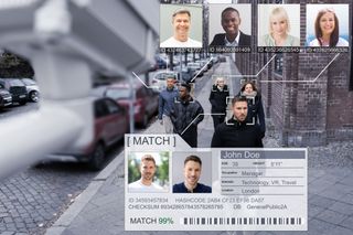 Pedestrians being subject to facial recognition technology