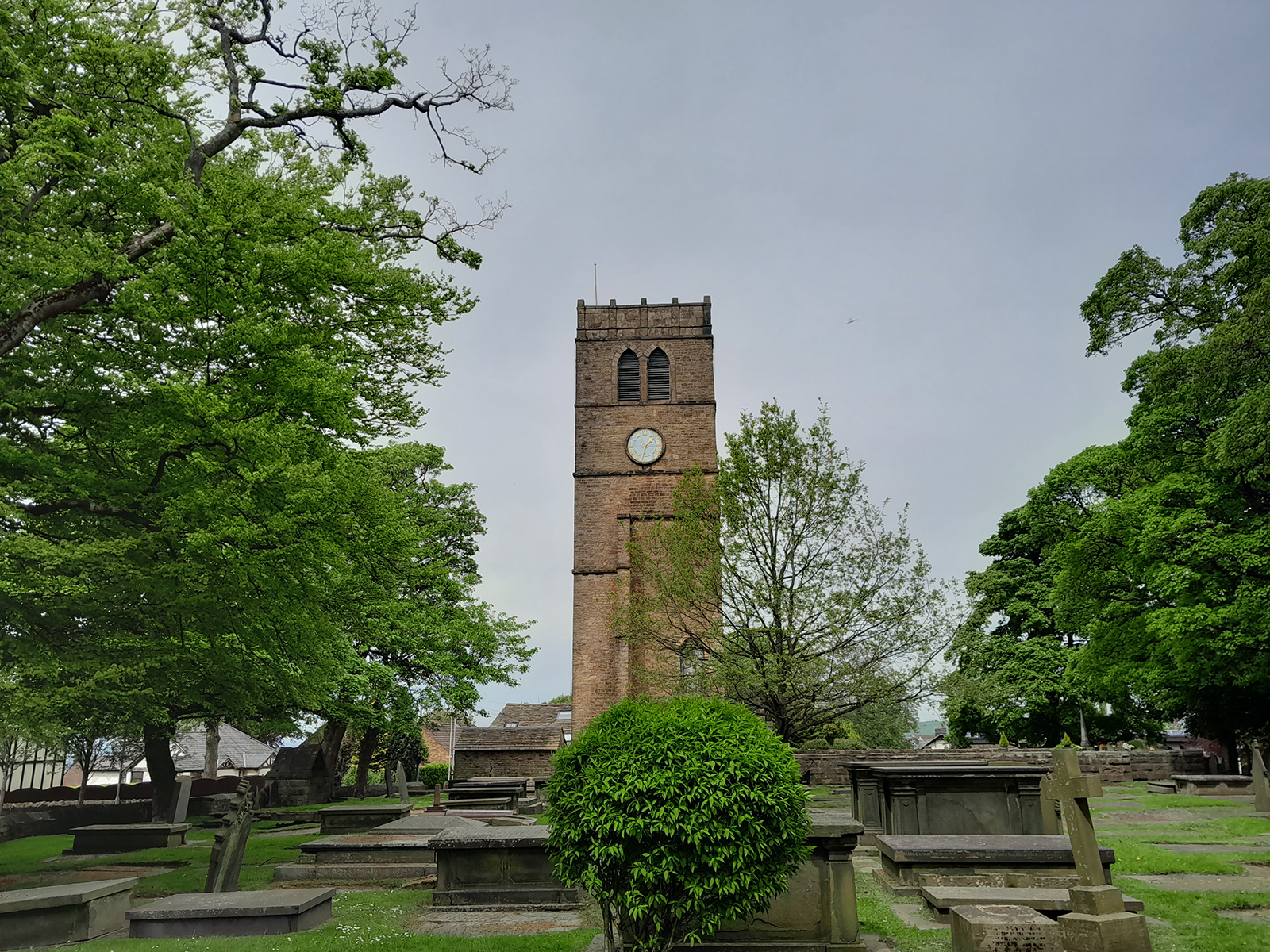 Samsung Galaxy A13 camera sample showing a church tower in the day