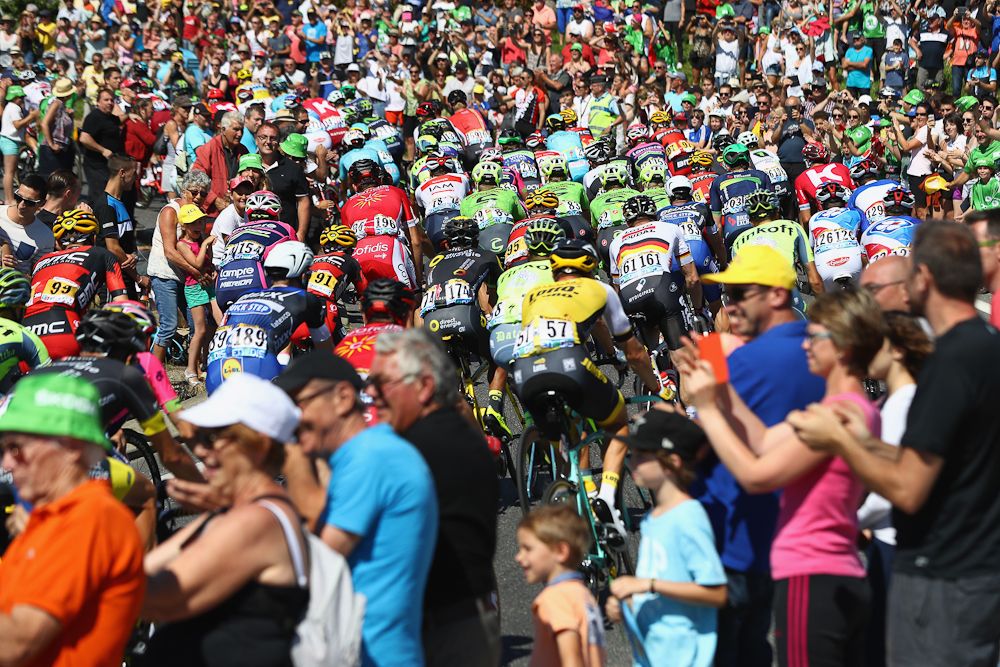 fans and riders are hard to distinguish at the 2016 Tour de France.