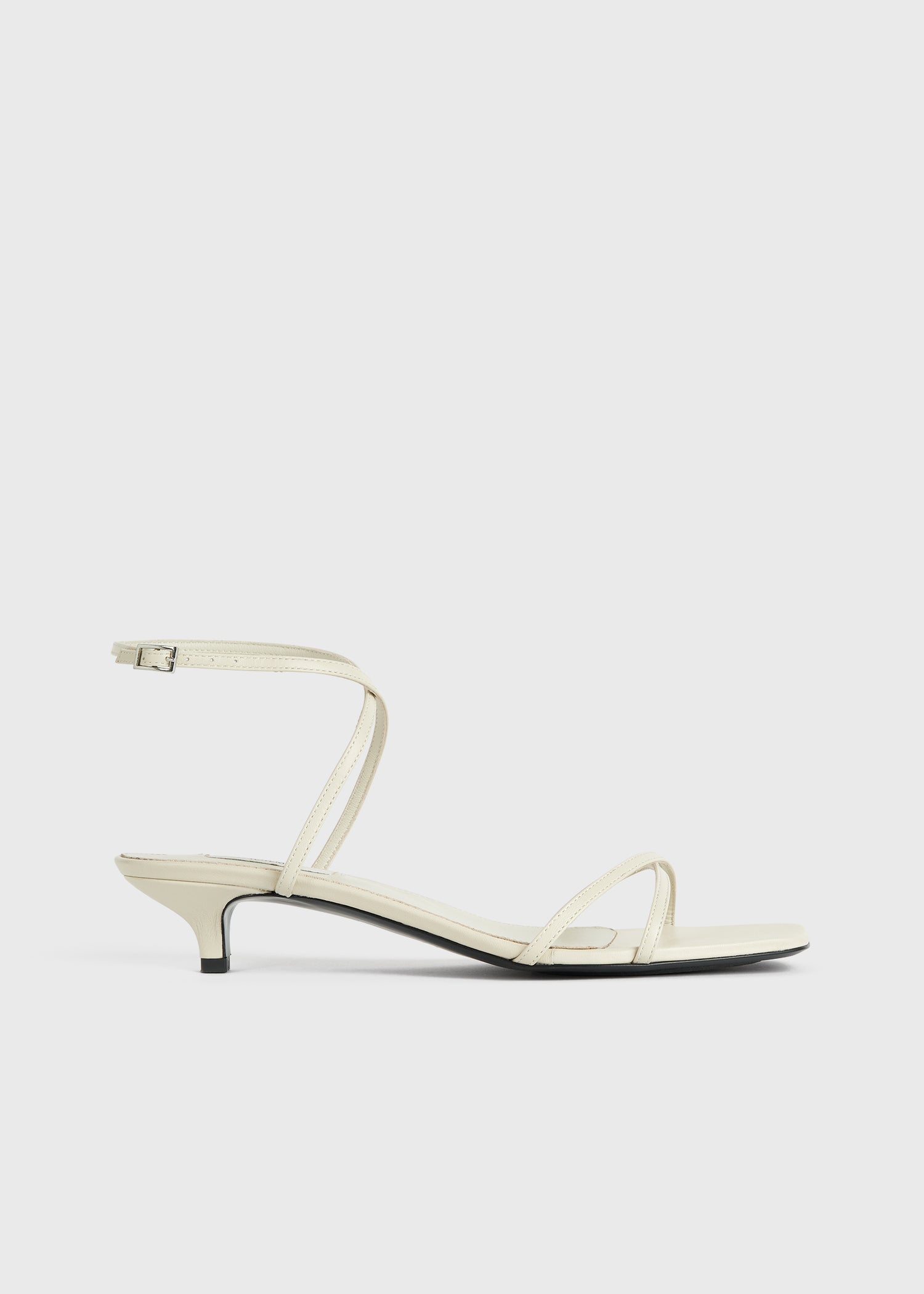 Leather Crossover Sandals Off-White