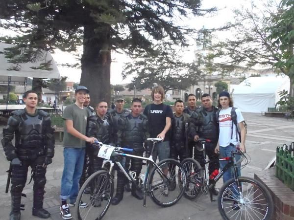Hanging with the Colombian "ninja turtle" riot control crew