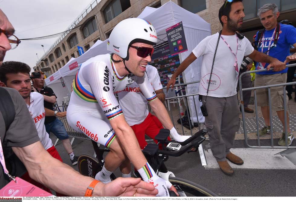 Tom Dumoulin (Team Sunweb) after the finish of stage 1 of the Giro d'Italia