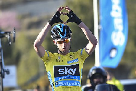 Woet Poels celebrates his victory