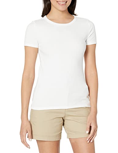 Gap Womens Short Sleeve Ribbed Tee T-Shirt, White, Large Us