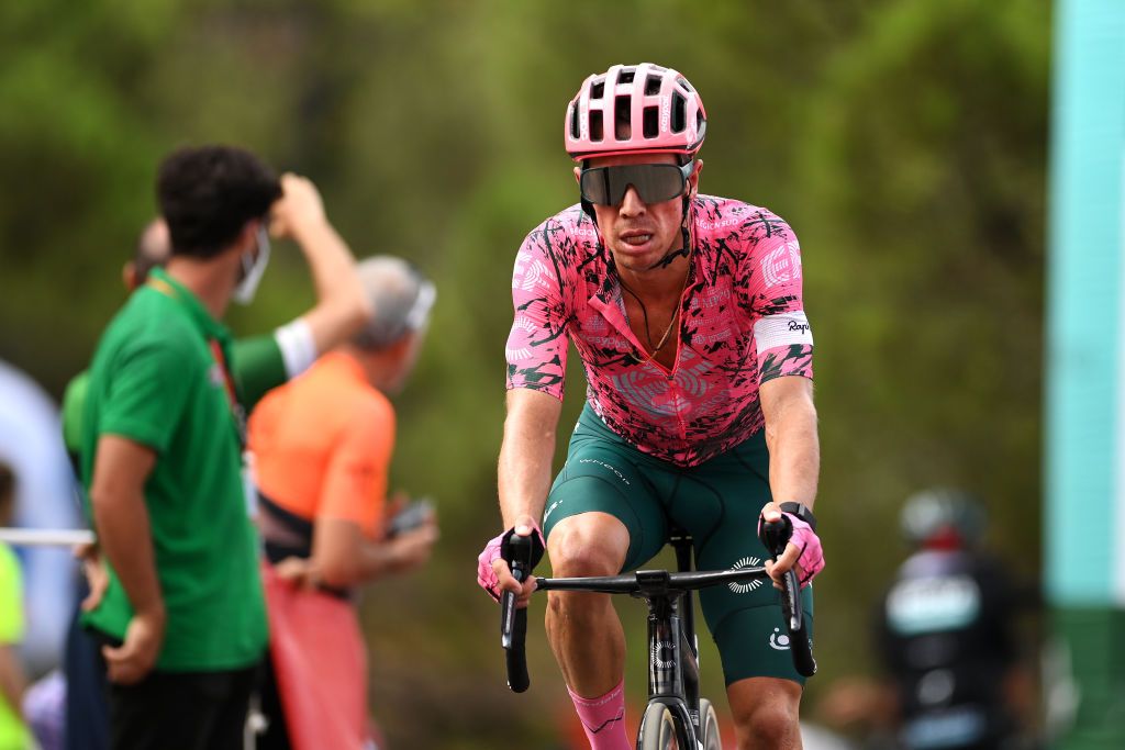 ESTEPONA SPAIN SEPTEMBER 01 Rigoberto Uran Uran of Colombia and Team EF Education Easypost crosses the finish line during the 77th Tour of Spain 2022 Stage 12 a 1927km stage from Salobrea Peas Blancas Estepona 1260m LaVuelta22 WorldTour on September 01 2022 in Estepona Spain Photo by Justin SetterfieldGetty Images