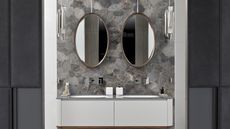 Luxury bathroom mirror ideas in project by Ariana Ahmad including Aretha Suspension and Galliano Pendant