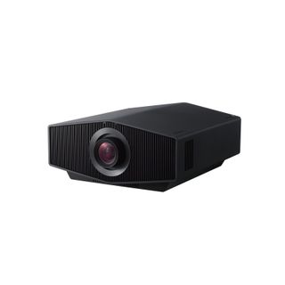 A black Sony Bravia Projector 8 at a 3/4 angle on a white background.