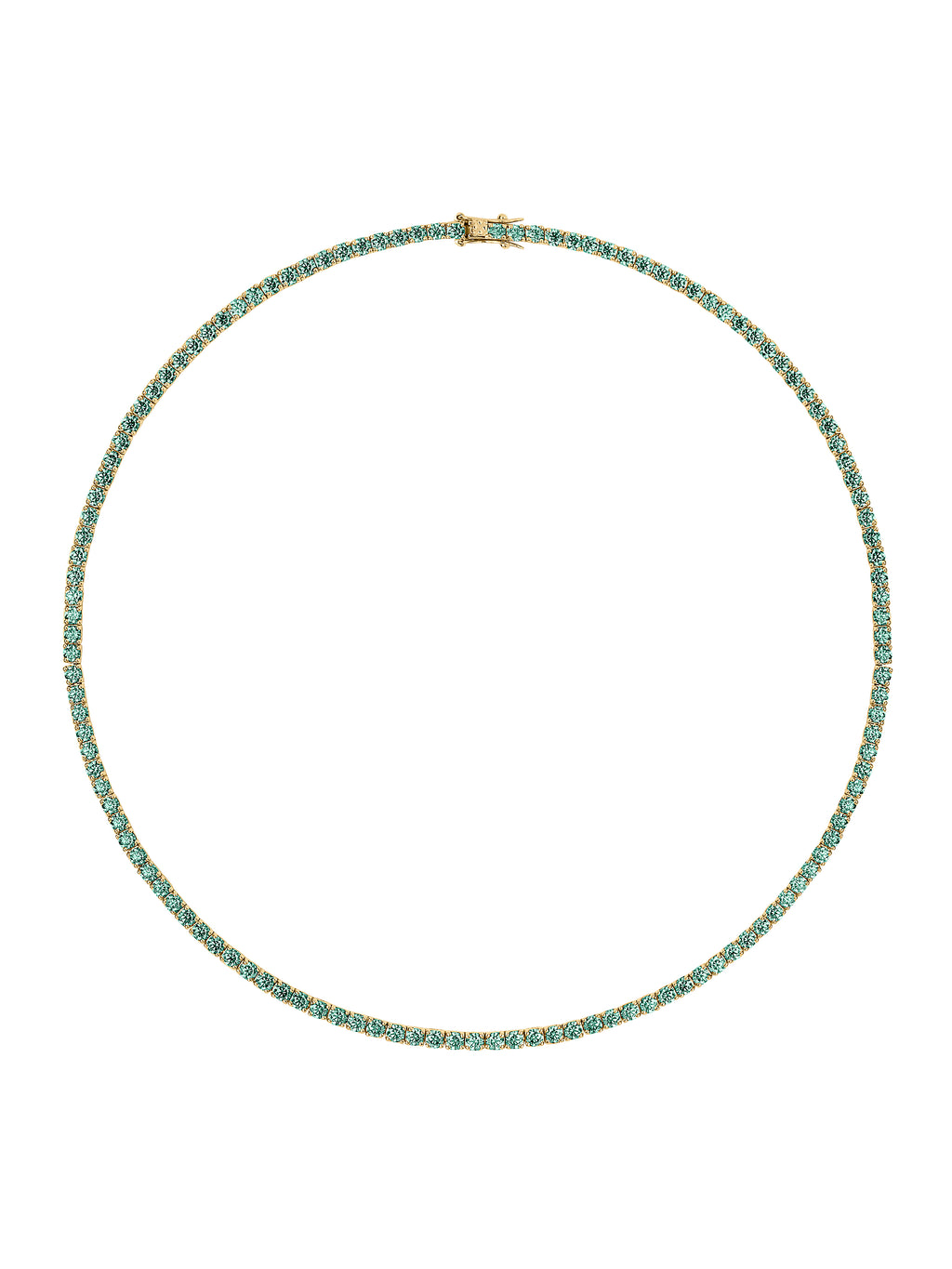 Kate Rivi&Egrave;re Necklace in 3mm Viridian Green Moissanite, 18k Gold Vermeil