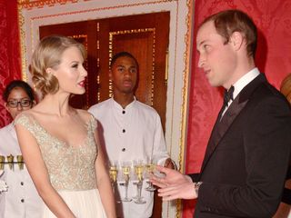 Prince William meeting Taylor Swift at the Winter Whites Centrepoint Gala at Kensington Palace
