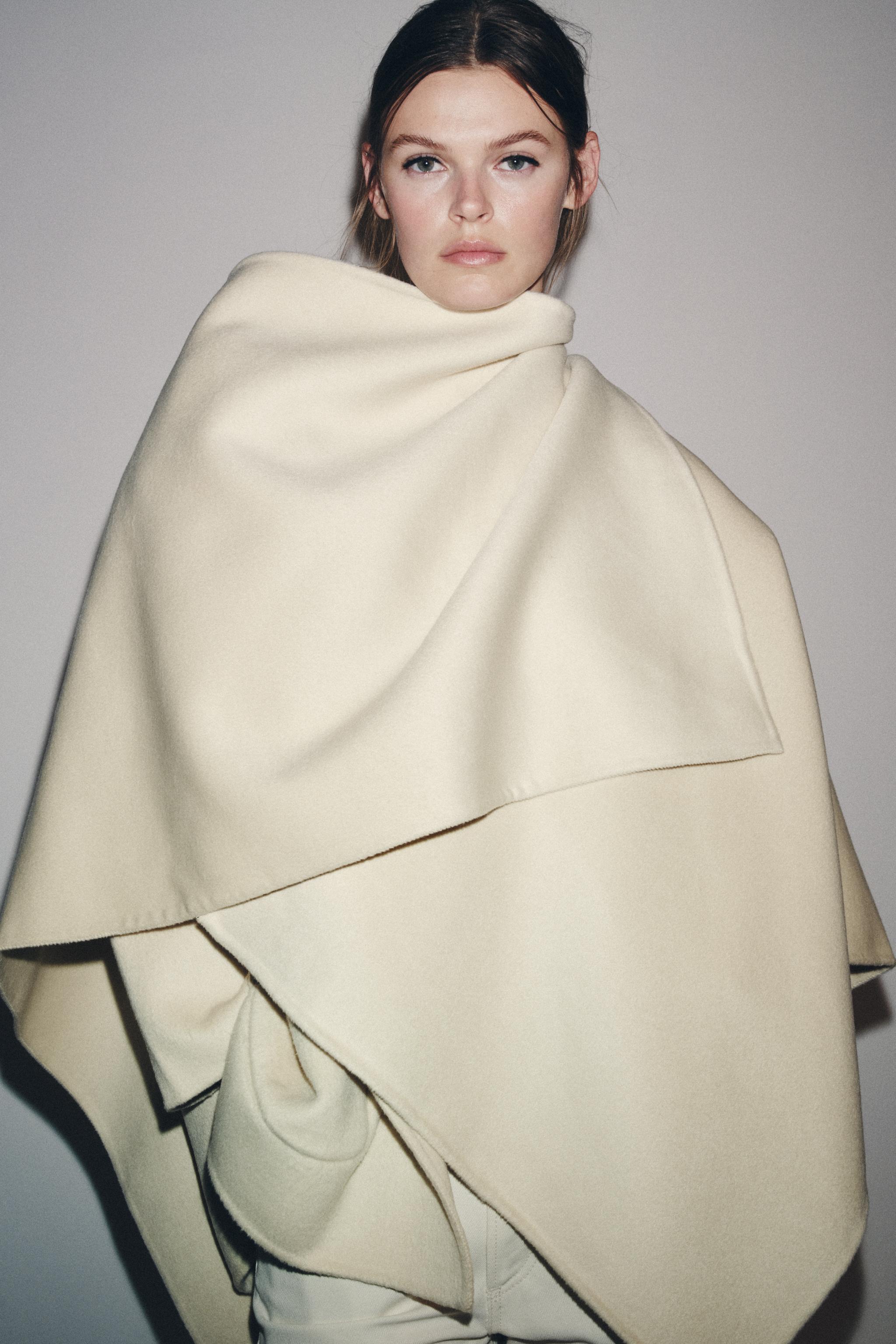 Zw Collection Wool Blend Cape Coat