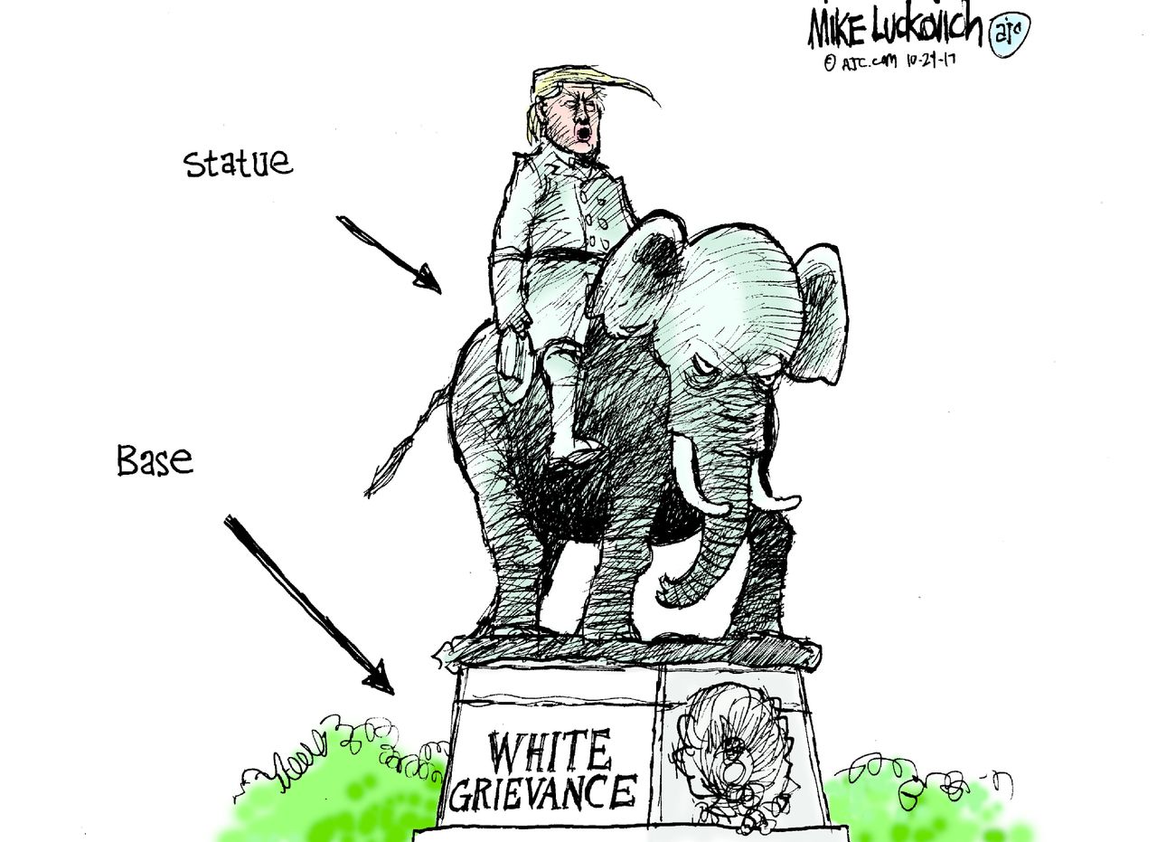 Political cartoon U.S. Trump GOP monuments