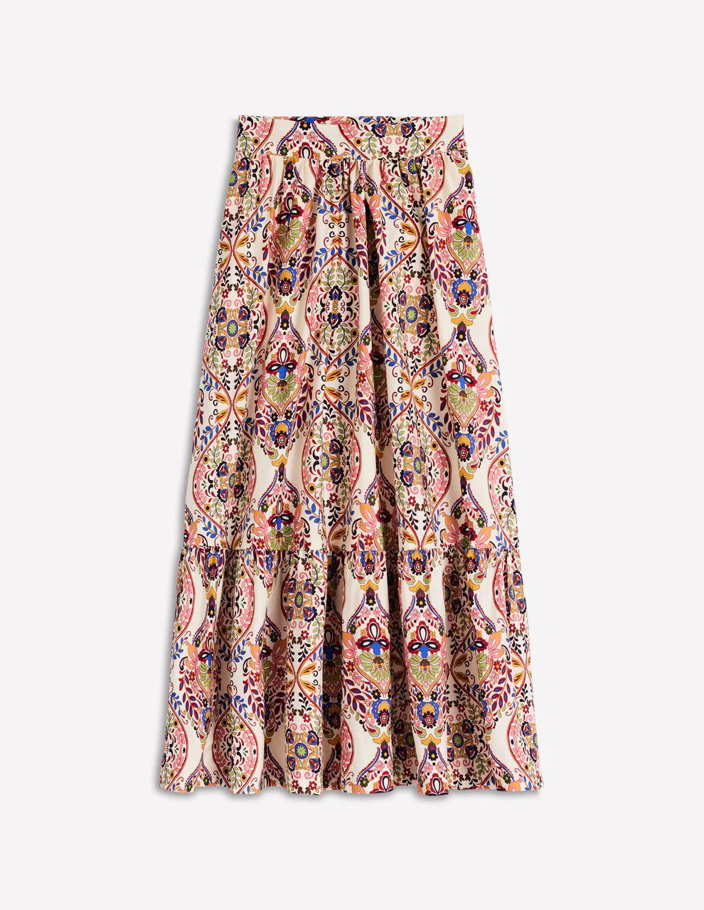 Abigail Poplin Maxi Skirt-Multi, Enchanted Gardenia