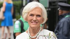 Mary Berry attends Day Four of Wimbledon 2022 at the All England Lawn Tennis and Croquet Club on June 30, 2022