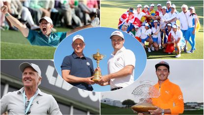 Montage of golfers to illustrate different predictions