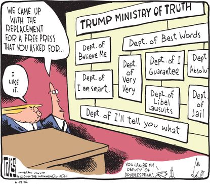 Political Cartoon U.S. Donald Trump Free Press