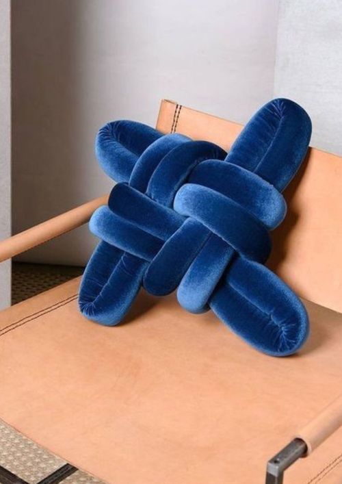 Navy Blue Knot Cushion 