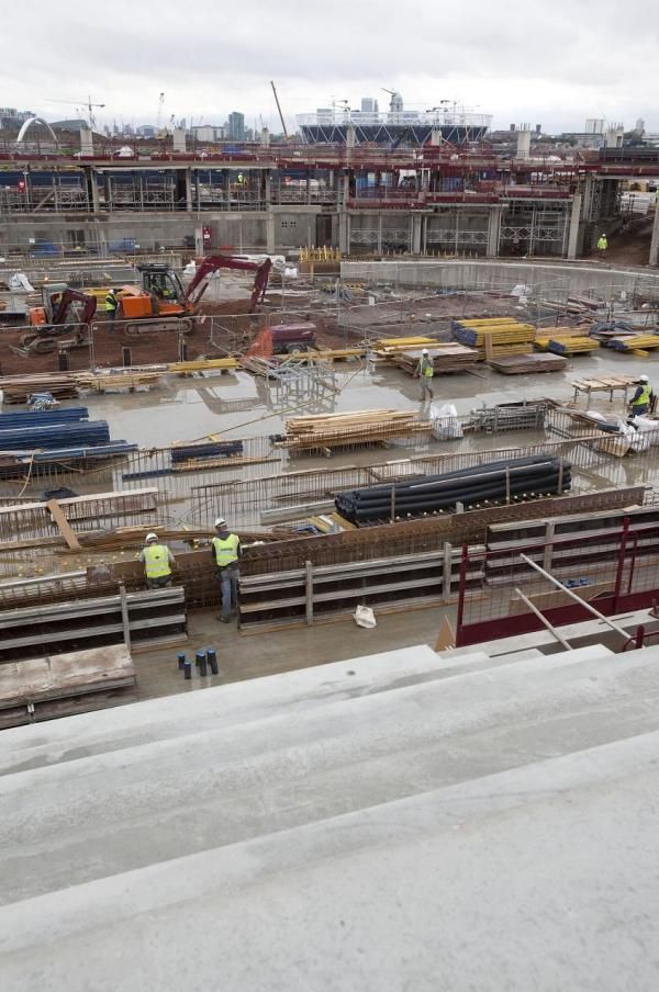 Work on the concourse level is nearing completion.
