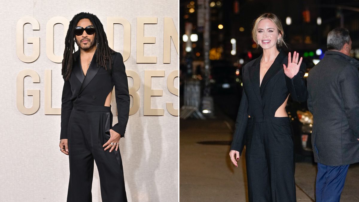 Emily Blunt and Lenny Kravitz Wore the Same Backless Jumpsuit This