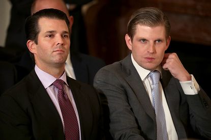 Donald Trump Jr. and Eric Trump make a rare visit to the White House.