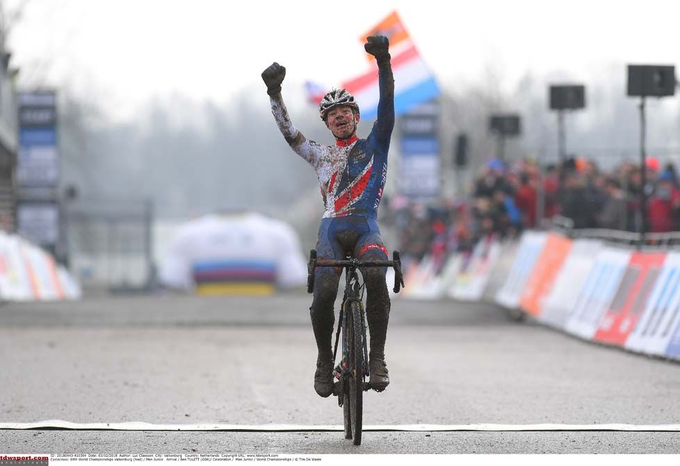 Ben Tulett (Great Britain) wins the men's junior race at the UCI Cyclo-cross World Championships