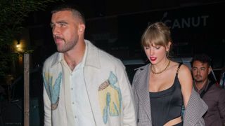 Travis Kelce and Taylor Swift leaving the SNL after party in New York