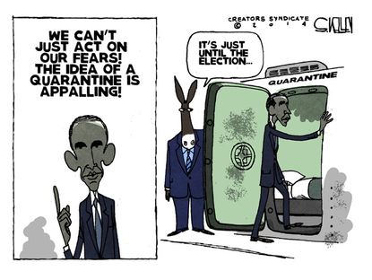 Obama cartoon quarantine Democrats midterms