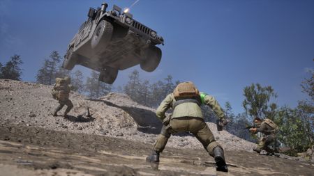 Wardogs release times - A soldier about to get crushed by a jeep