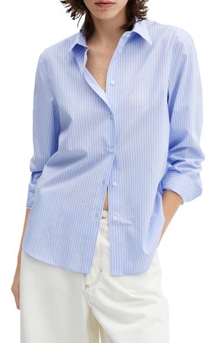 Oversize Long Sleeve Button-Up Shirt