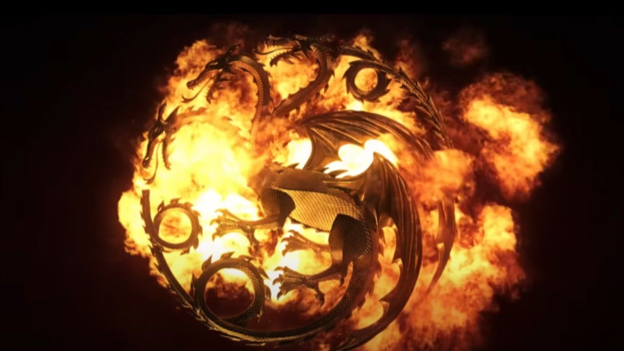 House of the Dragon's logo of the sigil, which features a dragon in a circle with it's wings as part of it.