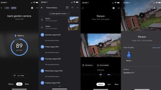 Google Nest Camin hallintaan tarkoitettu sovellus