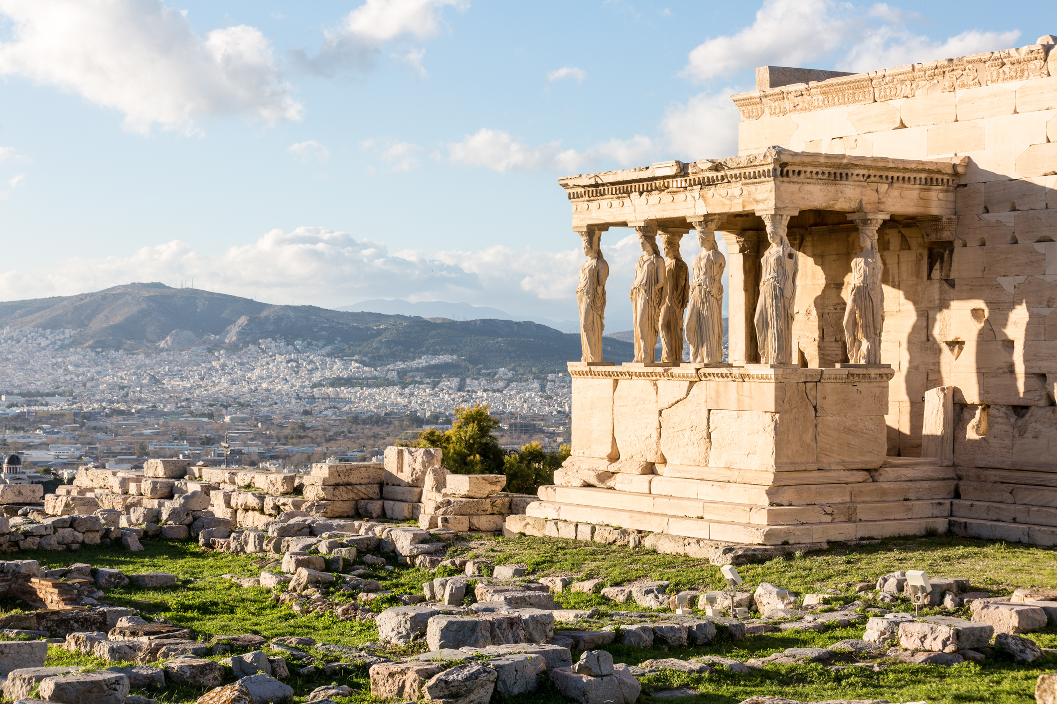 The Porch of the Caryatids, at the Acropolis, Athens, Greece.