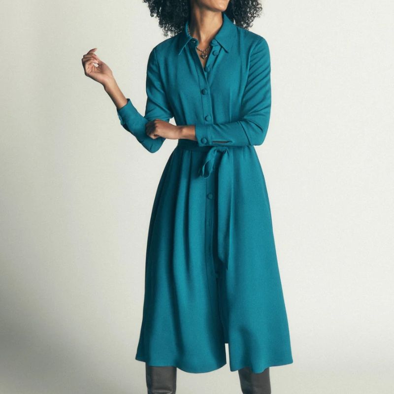 Boden, blue shirt dress