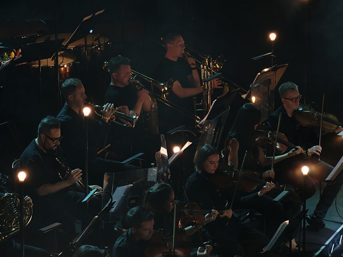 The brass section of an orchestra