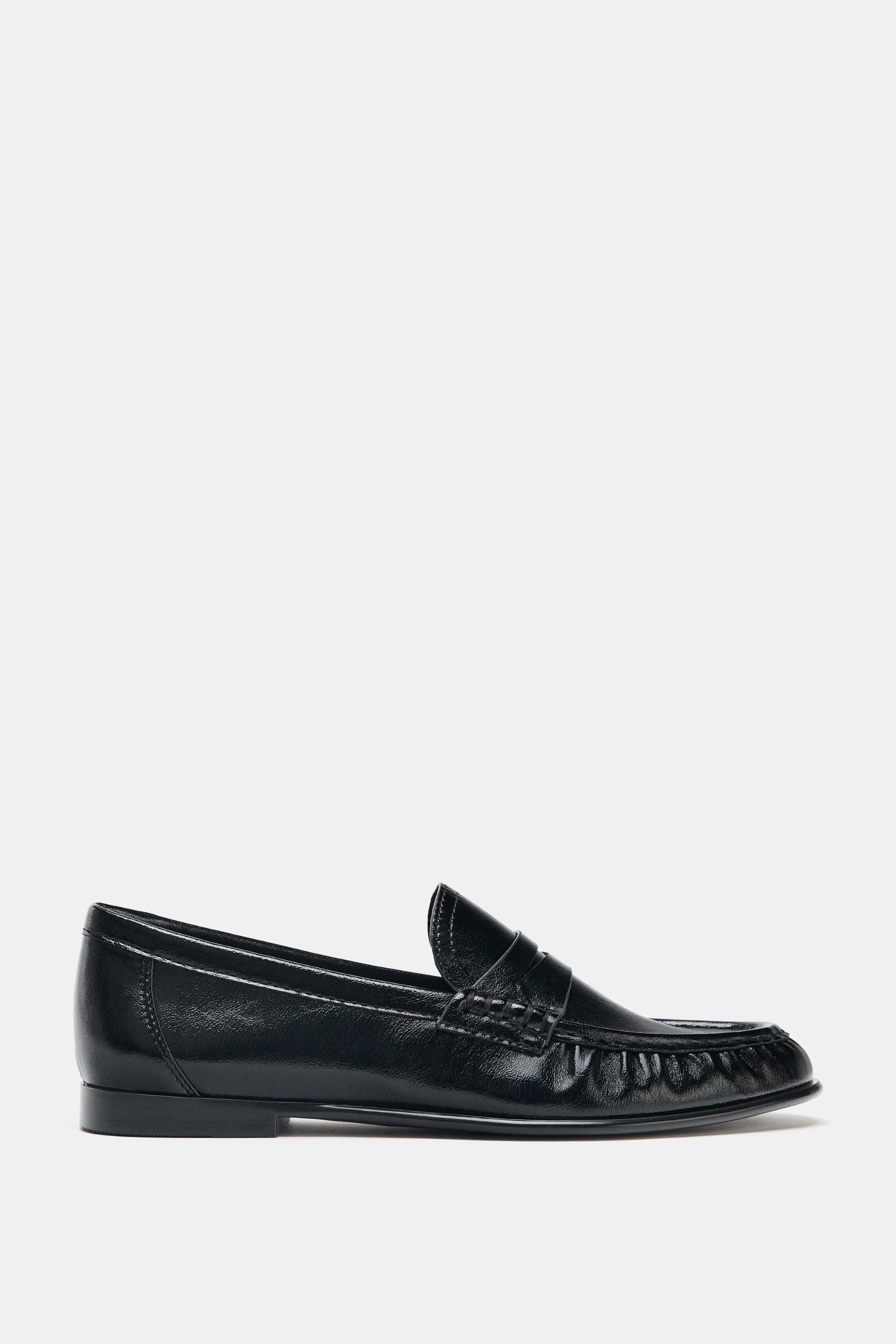 Soft Ruched Loafers - Black - 5