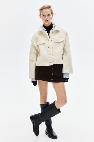 Button-Front Teddy Jacket