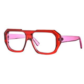 oversized frames in pink and red from Kirk and Kirk