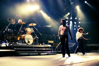 Brian May and Roger Taylor of Queen and new frontman Paul Rodgers (former Free and Bad Company vocalist) kick off their major European tour at Carling Academy Brixton on March 28, 2005 in London