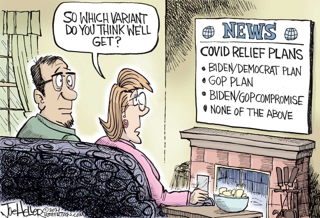 Editorial Cartoon U.S. covid variant vaccines