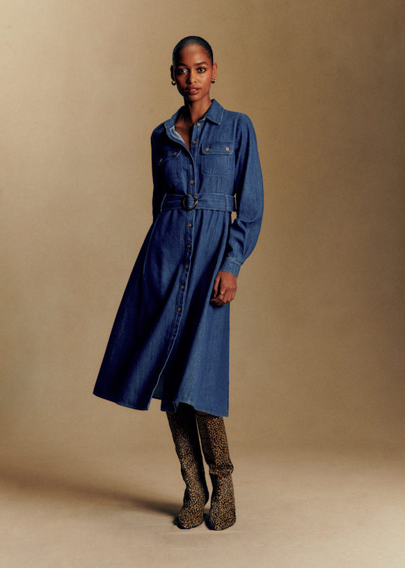 Tea Dress - Deep Blue - Organic Cotton - Organic Textile - Sézane