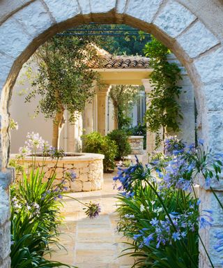 greek garden with arch