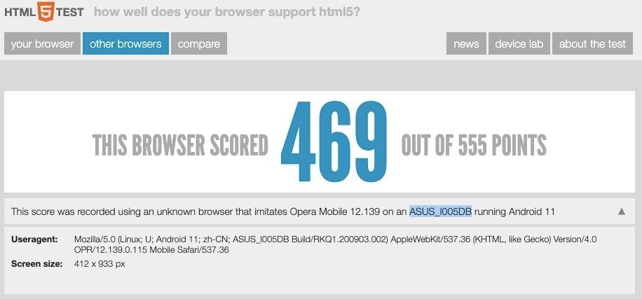 ASUS I005DB html5test