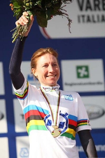 Worlds gold medallist Amber Neben will show off her jersey in France