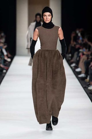 A model of Max Mara in Milan fashion fashion week