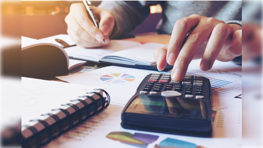 person doing their taxes