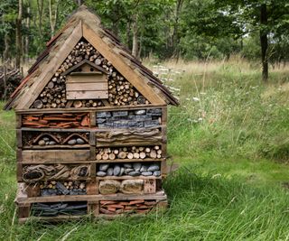 bug garden made from garden materials
