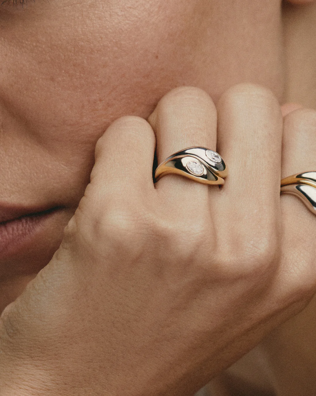 Jupiter Rings - White and Yellow Gold