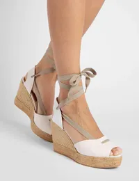 High Catalina Cotton Espadrille in Ivory | $160.08 / £129 Penelope Chilvers