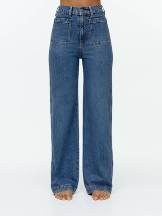 Lupine High Flared Stretch Jeans - Blue - Arket Gb