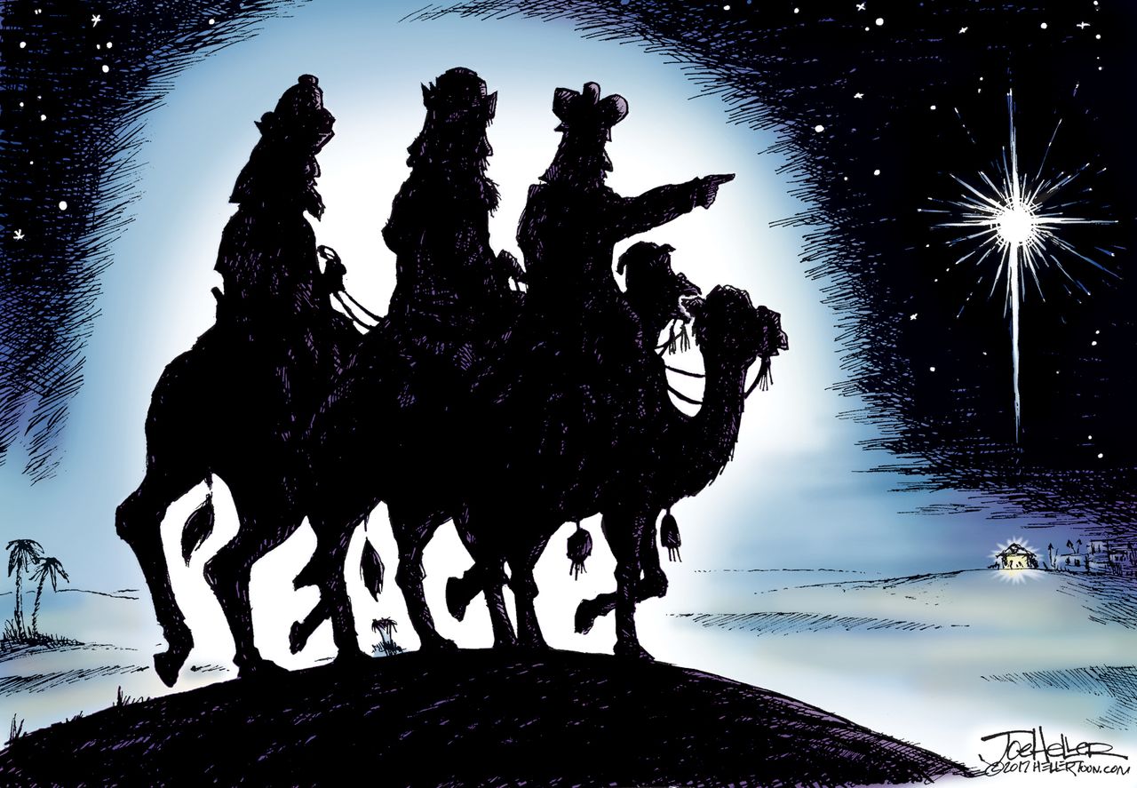 Political cartoon U.S. Christmas peace